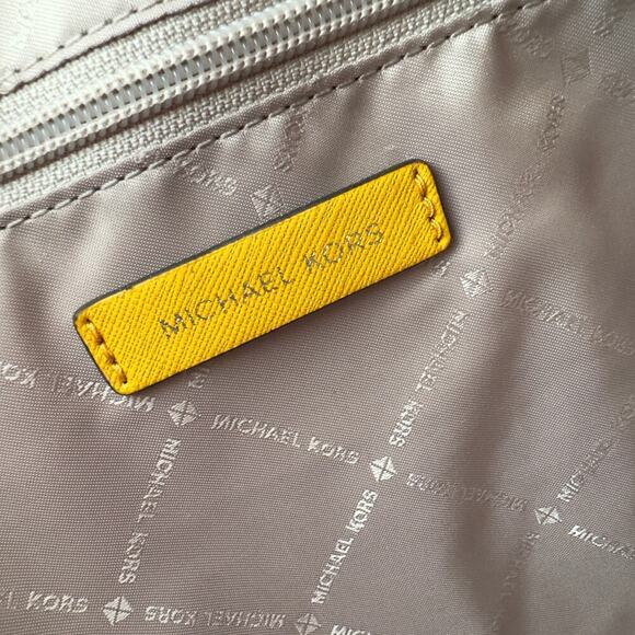 Michael Kors YELLOW Jet Set Tote Medium Travel MD TZ Jasmine Saffiano Leather - Picture 5 of 10